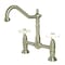 Kingston Brass KS1178PX Heritage Bridge Kitchen Faucet, Brushed Nickel KS1178PX - alternate 1